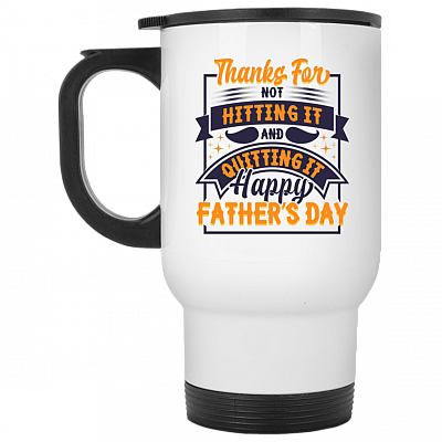 14 oz. White Travel Mug