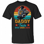 Daddy Train Doo Doo Doo Vintage Retro T-Shirt - Train Father Gifts, Black, Unisex T-Shirt