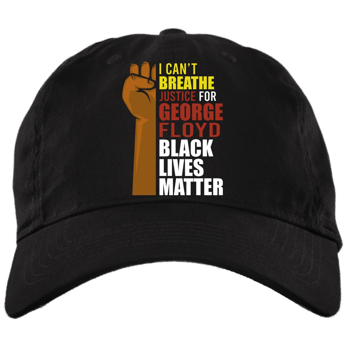 I Can't Breathe Justice For George Floyd Black Lives Matter Twill Cap - High-Profile Snapback Hat, Black, Brushed Twill Dad Cap I Can't Breathe Justice For George Floyd Black Lives Matter Twill Cap - High-Profile Snapback Hat, Black, Brushed Twill Dad Cap