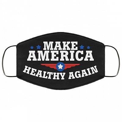 Make America Healthy Again Mask - Funny Face Mask - Washable Reusable Custom – Printed Cloth Face Mask Cover, Black, Cloth Face Mask