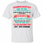 Granddaughter Inside This Shirt Is A Piece Of My Heart To Bring You Comfort Youth T-Shirt - Granddaughter Gifts, White, Youth T-Shirt