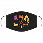 Hocus Pocus Funny Three Witches Halloween Washable Reusable Custom - Printed Cloth Face Mask Cover, Black, Cloth Face Mask