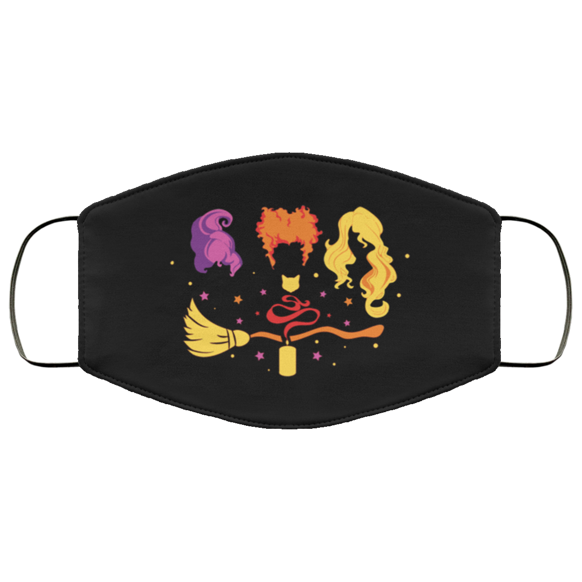 Hocus Pocus Funny Three Witches Halloween Washable Reusable Custom - Printed Cloth Face Mask Cover, Black, Cloth Face Mask