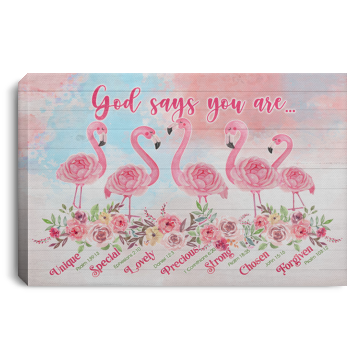 God Says You Are Unique Special Flamingo Framed Canvas Print - Unframed Poster, White, 0.75'' Framed Canvas God Says You Are Unique Special Flamingo Framed Canvas Print - Unframed Poster, White, 0.75'' Framed Canvas