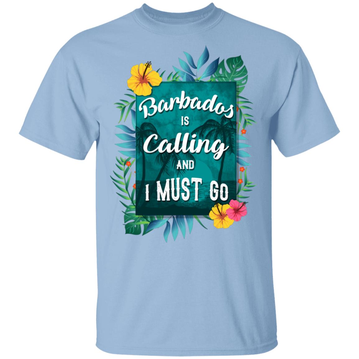 Barbados is Calling and I Must Go Colorful T-Shirt, Light Blue, Unisex T-Shirt