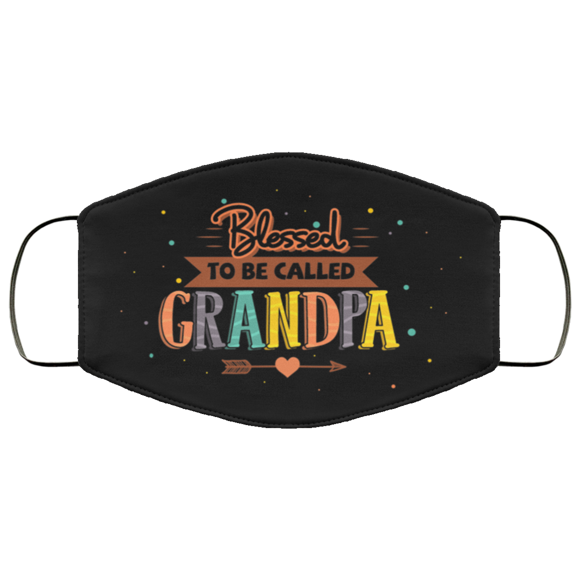 Blessed To Be Called Grandpa Washable Reusable Custom - Funny Grandpa Printed Cloth Face Mask Cover, Black, Cloth Face Cover