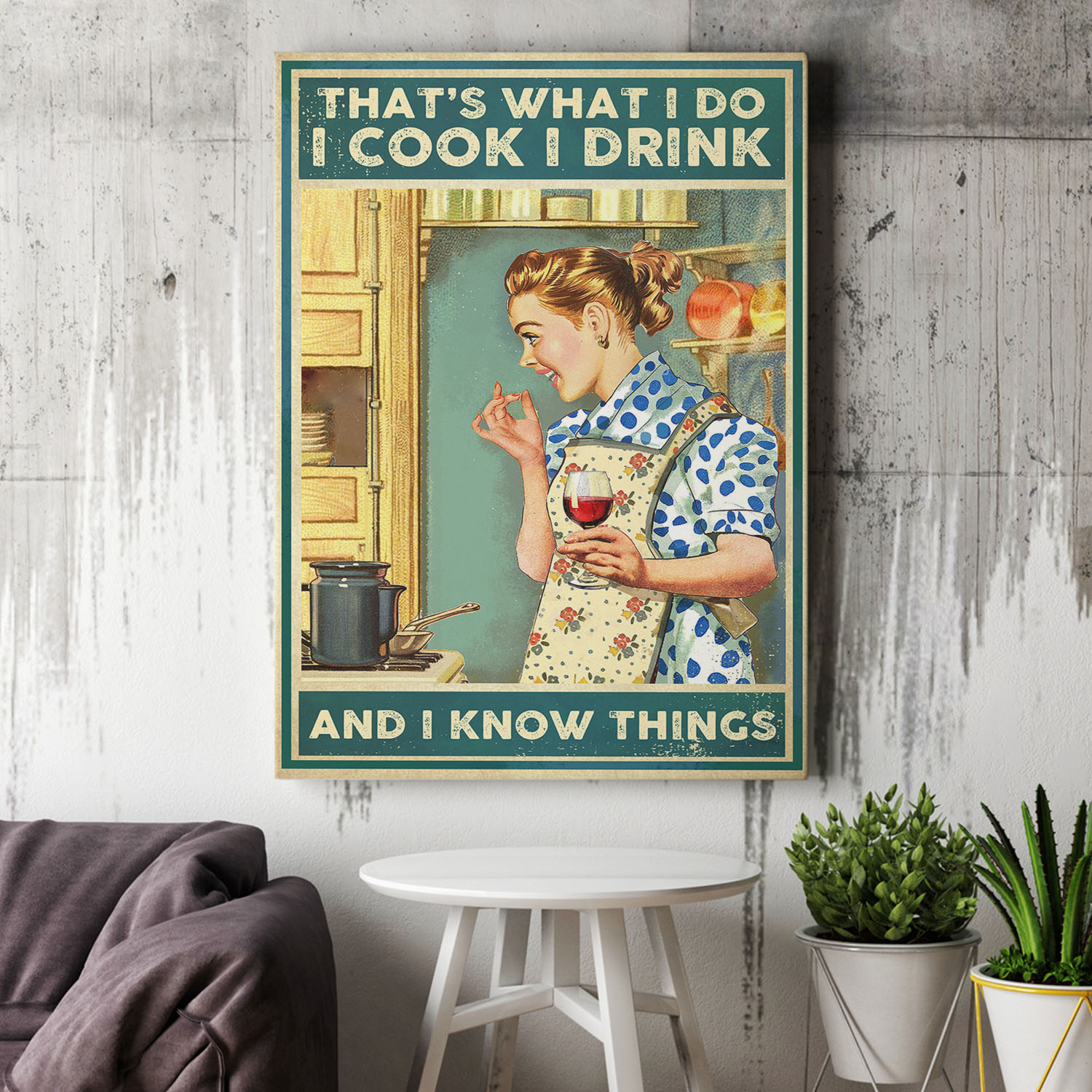 1VT. Female I Cook I Drink canvas mockup