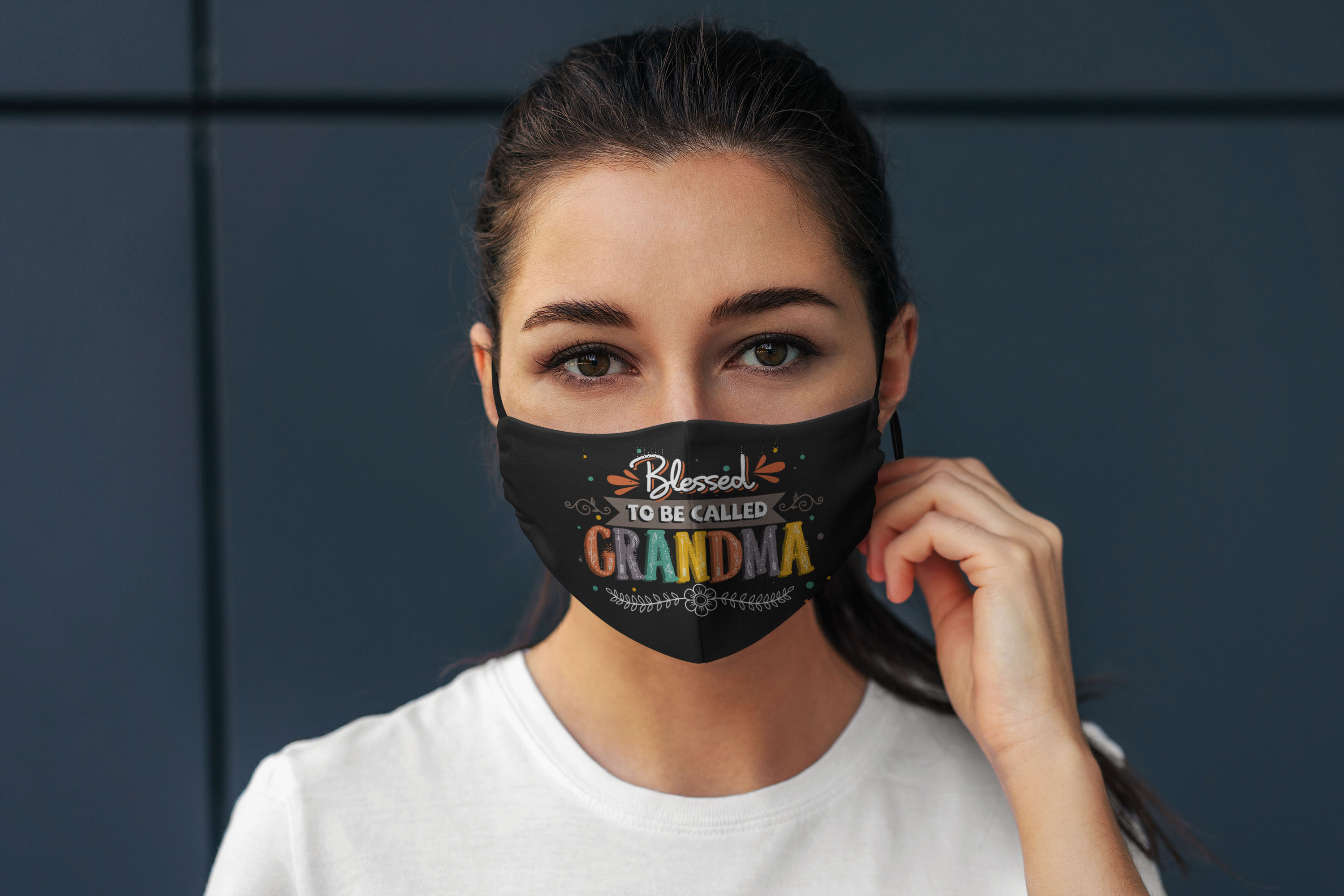 6VT. Blessed Called Grandma mask mockup
