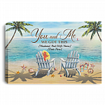 Personalized You And Me We Got This Beach Ocean Gallery Wrapped Framed Canvas Prints - Unframed Poster, White, 0.75'' Framed Canvas