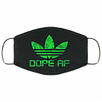 Dope AF Face Mask - Cannabis Face Mask - Weed Washable Reusable Custom – Printed Cloth Face Mask Cover, White, Cloth Face Cover