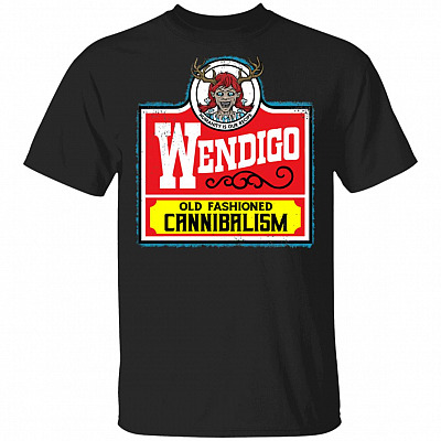 Wendigo Humanity Is Recipe Old Fashioned Cannibalism T-Shirt, Black, Unisex T-Shirt