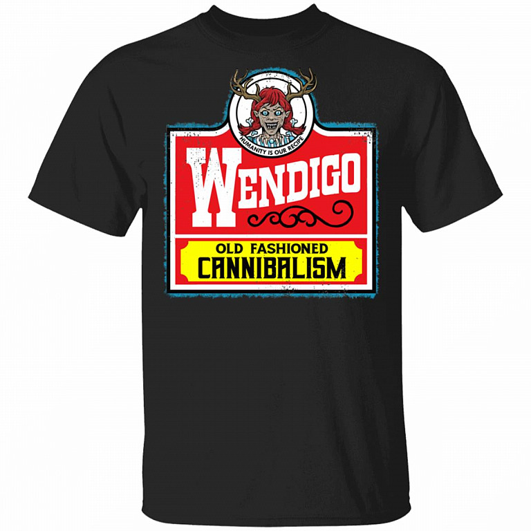 Wendigo Humanity Is Recipe Old Fashioned Cannibalism T-Shirt, Black, Unisex T-Shirt