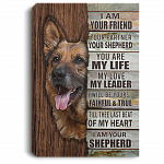 I Am Your Friend Your Partner Your German Shepherd Canvas Poster - Cute German Shepherd Dog Saying Wall Art, White, 0.75'' Framed Canvas