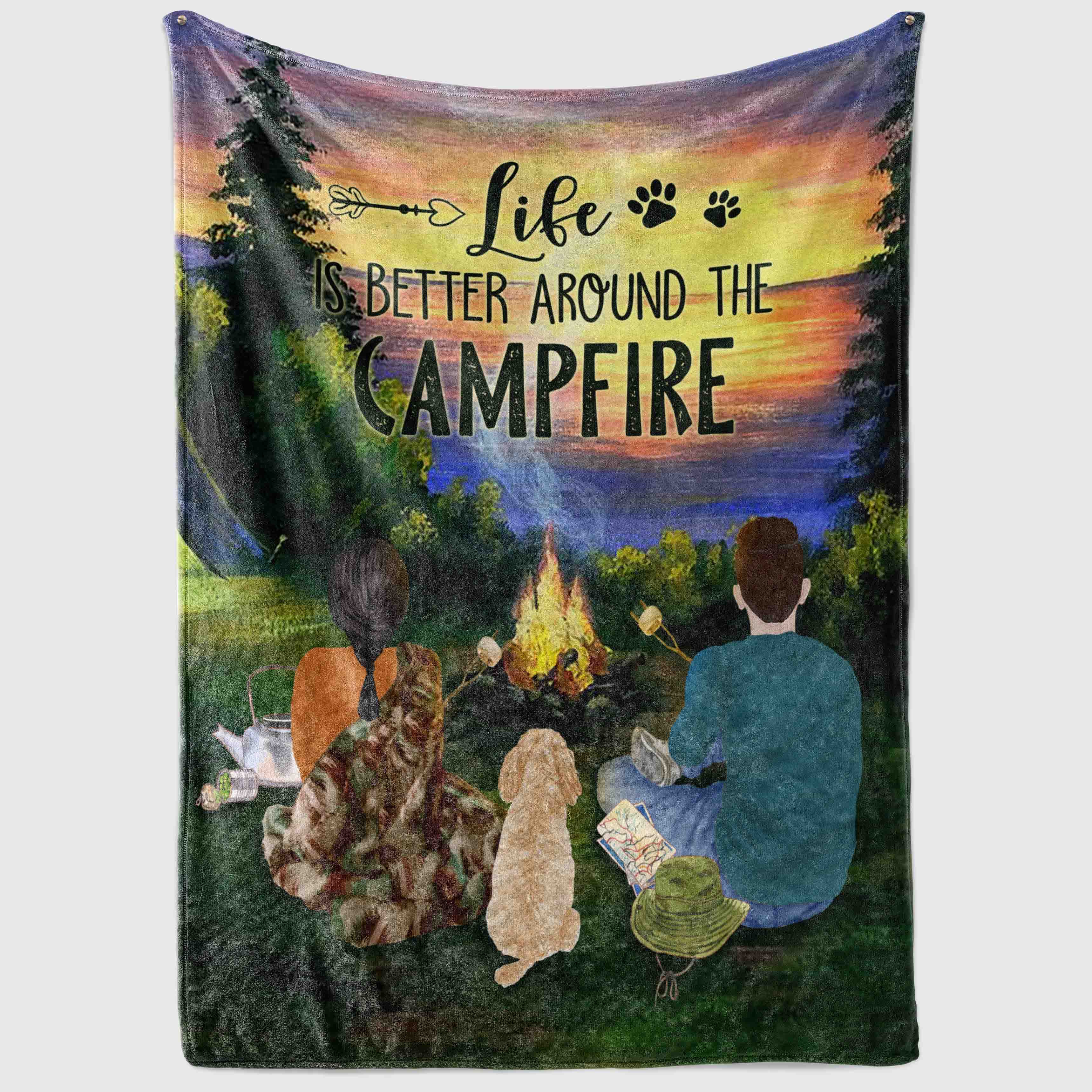 4VT. Life Is Better Campfire blanket mockup