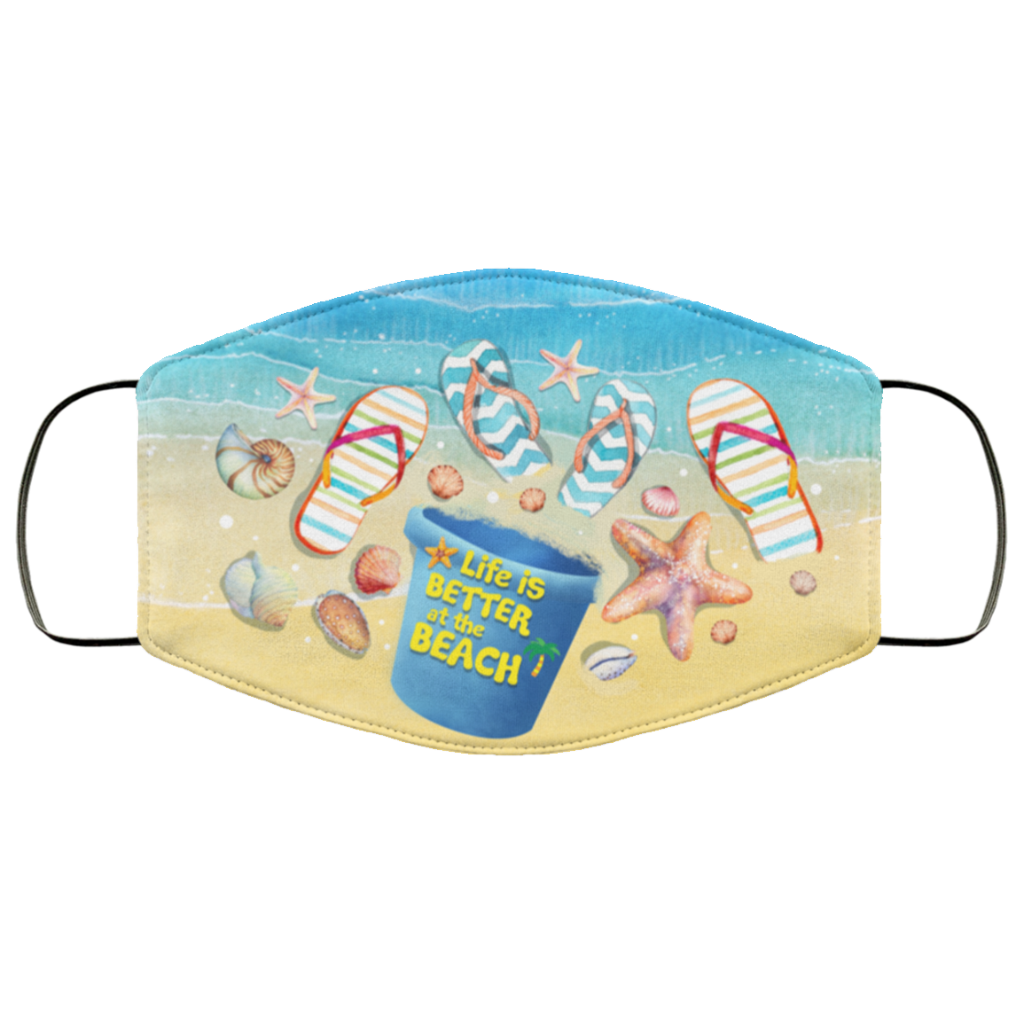 Life Is Better At The Beach Washable Reusable Custom - Beach Lover Printed Cloth Face Mask Cover, White, Cloth Face Cover Life Is Better At The Beach Washable Reusable Custom - Beach Lover Printed Cloth Face Mask Cover, White, Cloth Face Cover