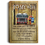 Personalized Old Firefighter to My Wife Our Home Ain't No Castle Framed Canvas Prints - Unframed Poster, White, 0.75'' Framed Canvas Personalized Old Firefighter to My Wife Our Home Ain't No Castle Framed Canvas Prints - Unframed Poster, White, 0.75'' Framed Canvas