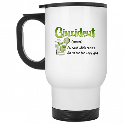14 oz. White Travel Mug