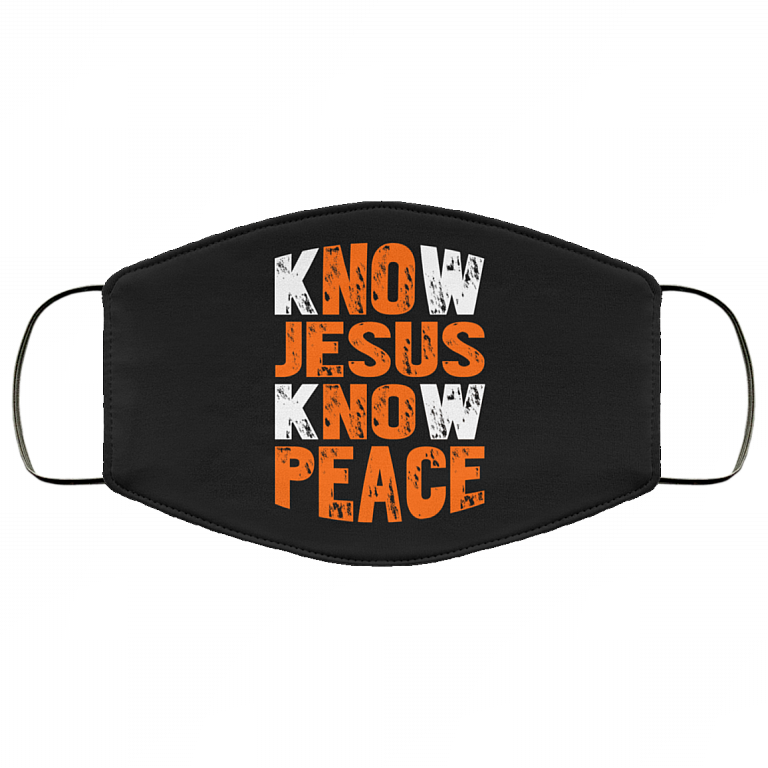 Know Jesus Know Peace God And Christian Washable Reusable Custom – Printed Cloth Face Mask Cover, Black, Cloth Face Mask