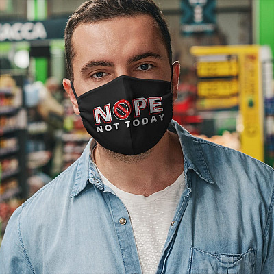 Alternative view of Nope Not Today Washable Reusable Custom – Printed Cloth Face Mask Cover - Funny Face Mask - Sarcastic Mask