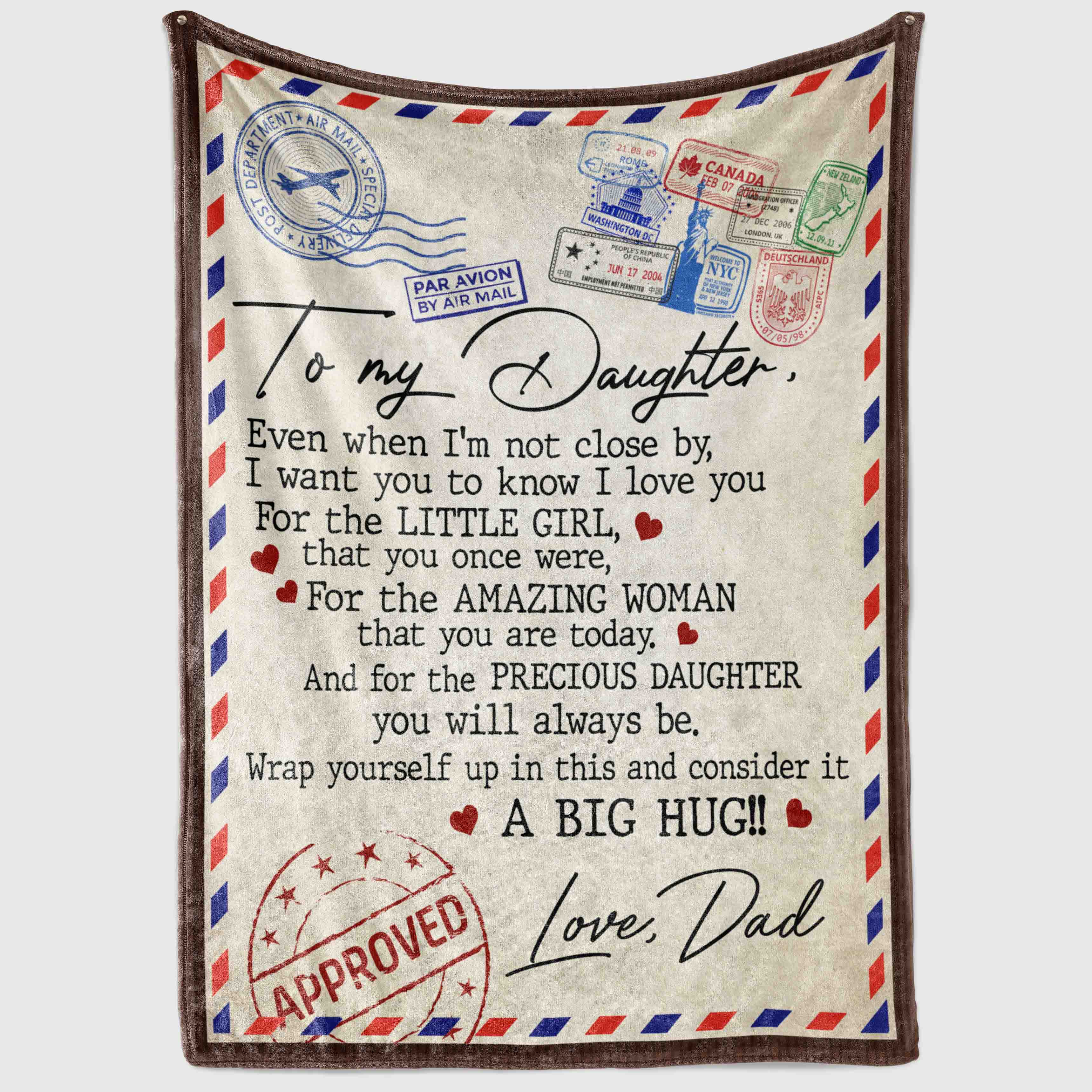 2VT. Dad To My Daughter Not Close By blanket mockup