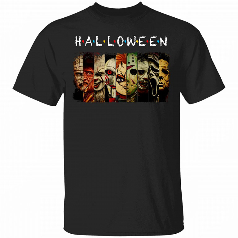 Friend Halloween Horror Movie Characters T-Shirt, Black, Unisex T-Shirt