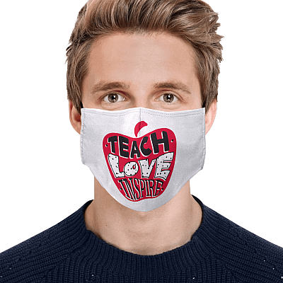 Alternative view of Teach Love Inspire Teacher Quarantine 2020 Washable Reusable Custom – Printed Cloth Face Mask Cover