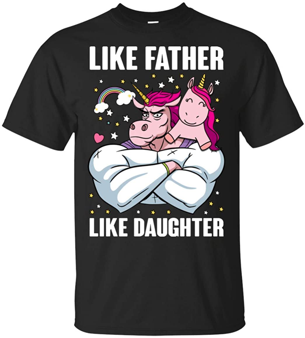 Like Father Like Daughter T-Shirt - Funny Unicorn Shirt, Unisex T-Shirt, Black
