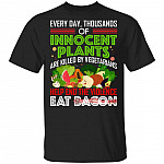 Innocent Plants Are Killed By Vegetarians Eat Bacon Shirt - Funny Humor Sarcastic T Shirt - Meat Eater Shirt, Black, Unisex T-Shirt