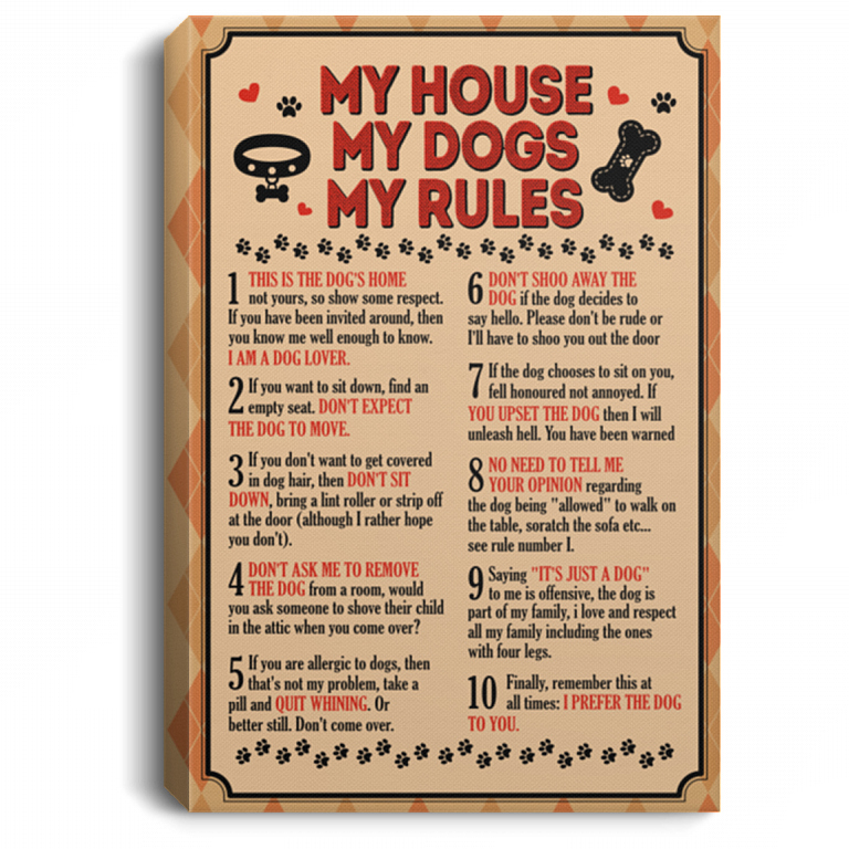 My House My Dogs My Rules This Is The Dog's Home Gallery Wrapped Framed Canvas Prints - Unframed Poster, White, 0.75'' Framed Canvas