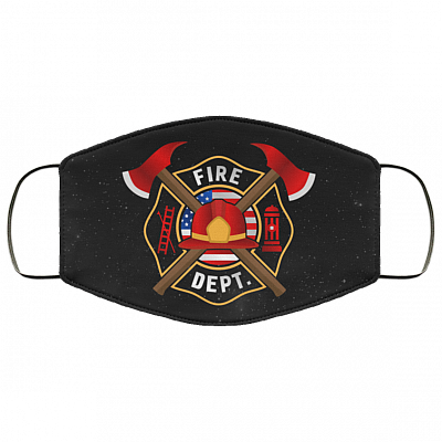 Firefighter Logo Fireman Gift Washable Reusable Custom – Printed Cloth Face Mask Cover, White, Cloth Face Cover