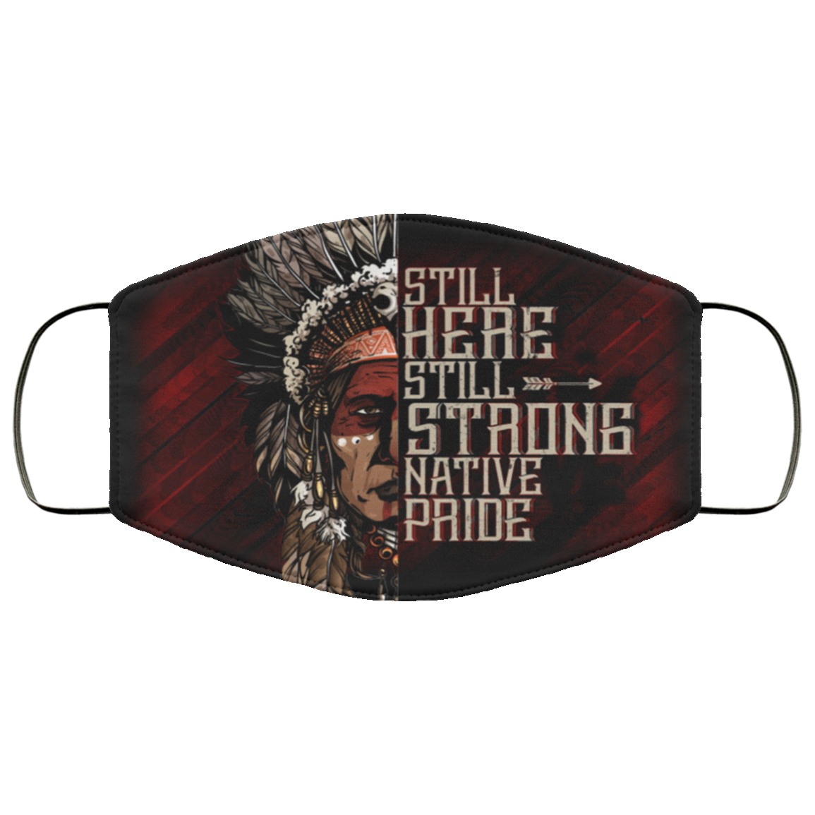 Still Here Still Strong Native Pride Native American Washable Reusable Custom Printed Cloth Face Mask Cover, Black, Cloth Face Cover