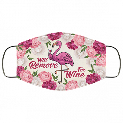 Will Remove For Wine Floral Flamingo Washable Reusable Custom – Printed Cloth Face Mask Cover, White, Cloth Face Cover