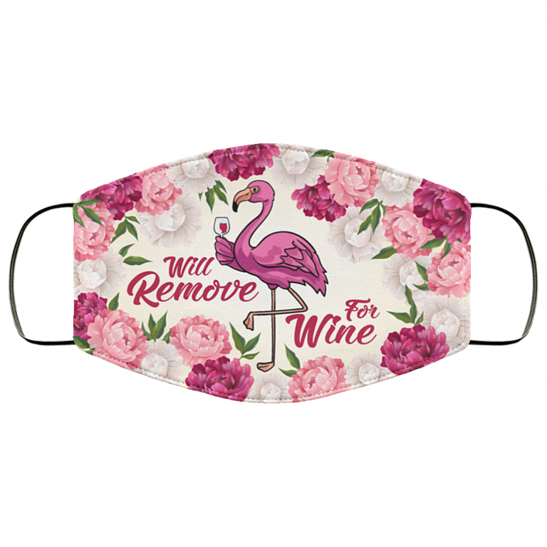 Will Remove For Wine Floral Flamingo Washable Reusable Custom – Printed Cloth Face Mask Cover, White, Cloth Face Cover