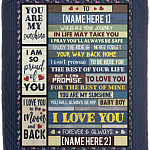 Personalized To My Son Wherever Your Journey In Life May Take You Pray You'll Always Be Safe Mink Sherpa Blanket, White, Cozy Plush Fleece Blanket - 50x60