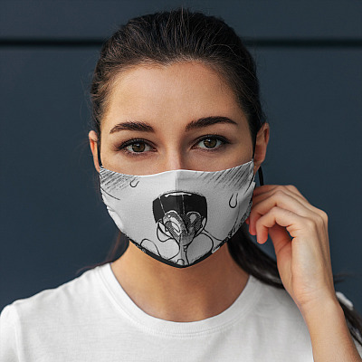 Alternative view of Anime Girl - Funny Face Mask - Washable Reusable Custom – Printed Cloth Face Mask Cover