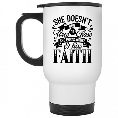 14 oz. White Travel Mug