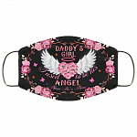 Daddy's Girl I Used To Be His Angel Now He's Mine Washable Reusable Custom – Printed Cloth Face Mask Cover, Black, Cloth Face Mask