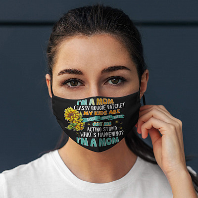 Alternative view of I'm A Mom Classy Bougie Ratchet Washable Reusable Custom – Printed Cloth Face Mask Cover