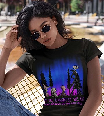 Alternative view of Into The Darkness We Go To Lose Our Minds And Find Our Souls T-Shirt - V-Neck Shirt