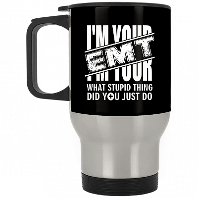 14 oz. Silver Travel Mug