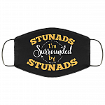 Stunads I'm Surrounded By Stunads Funny Washable Reusable Custom - Sarcastic Printed Cloth Face Mask Cover, Black, Cloth Face Cover
