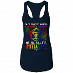 When Someone Attacks One Party Member We All Roll For Initiative LGBT Cotton Tank Top Tee - Ladies Racerback Tank, Midnight Navy, Ladies Racerback Tank