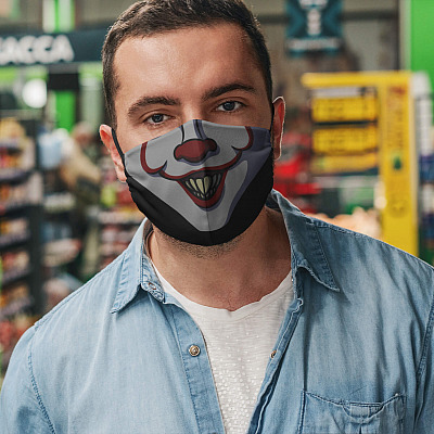 Alternative view of Clown Mouth IT Pennywise Washable Reusable Custom – Printed Cloth Face Mask Cover - Halloween Face Mask