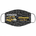 Funny School Bus Driver Life Meme Saying Gift Teacher Life Washable Reusable Custom – Printed Cloth Face Mask Cover, Black, Cloth Face Mask