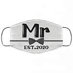 Mr and Mrs Groom 2020 Washable Reusable Custom – Printed Cloth Face Mask Cover, White, Cloth Face Cover