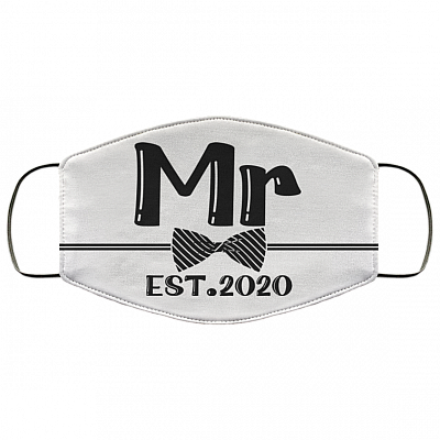 Mr and Mrs Groom 2020 Washable Reusable Custom – Printed Cloth Face Mask Cover, White, Cloth Face Cover