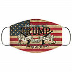 Trump Law And Order Washable Reusable Custom – Printed Cloth Face Mask Cover - 2nd Amendment Face Mask, White, Cloth Face Cover