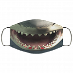 Shark Washable Reusable Custom - Printed Cloth Face Mask Cover, White, Cloth Face Mask