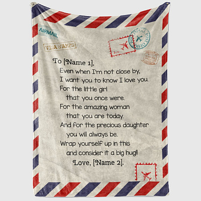 Alternative view of Personalized Even When I'm Not Close by I Want You to Know I Love You To Daughter Fleece Blanket - Mink Blanket