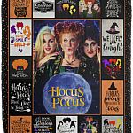 Hocus Three Witches Pocus Fleece Blanket – Premium Sherpa Blanket – Woven Blanket, White, Cozy Plush Fleece Blanket - 50x60